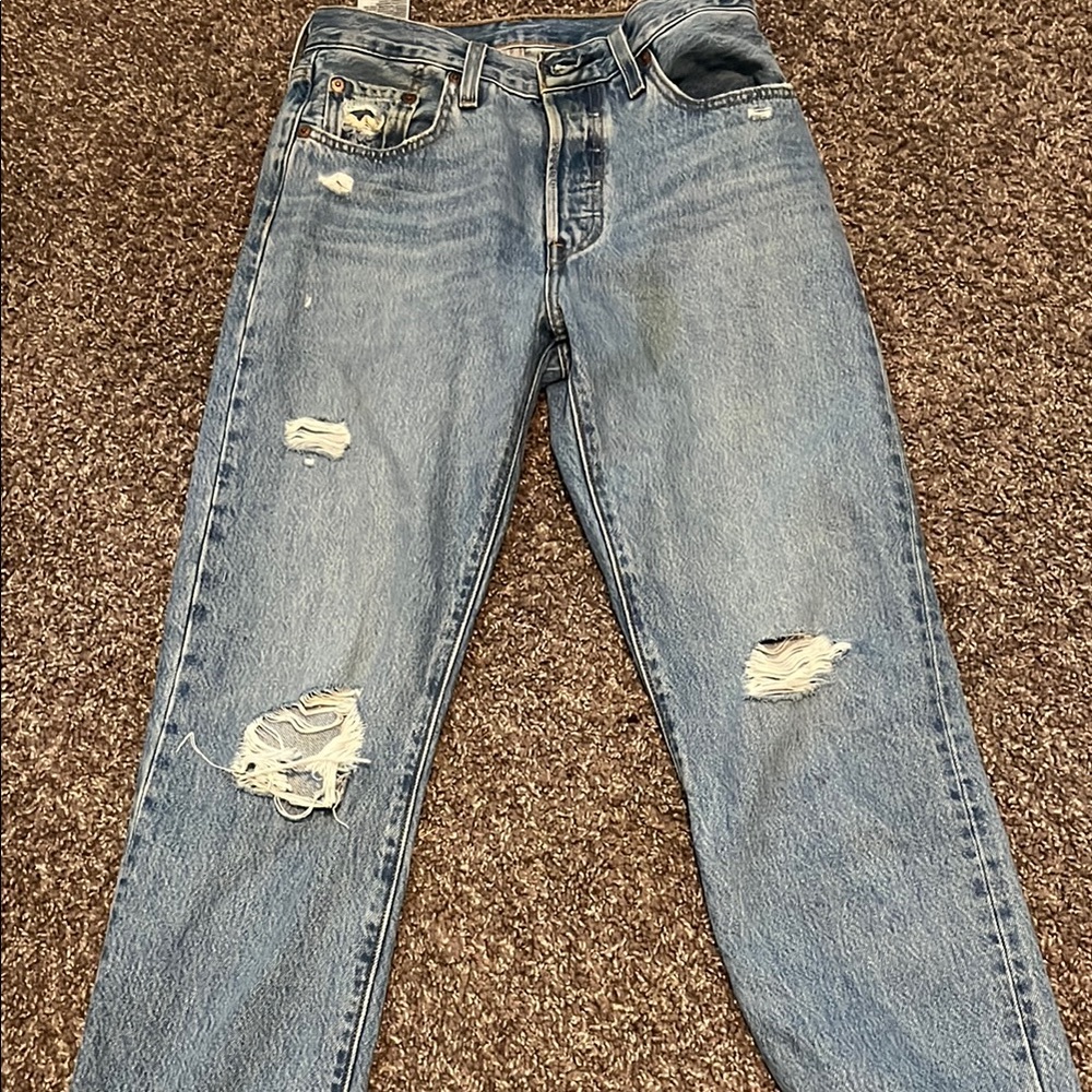 Levi's Ripped Denim Jeans, 501